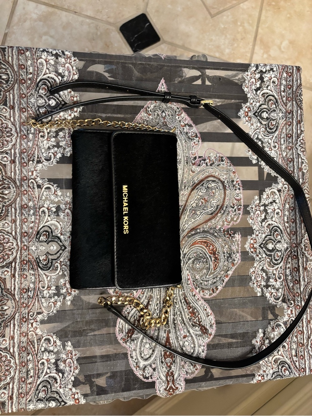 Michael Kors Black Crossbody Chain Shoulder Bag